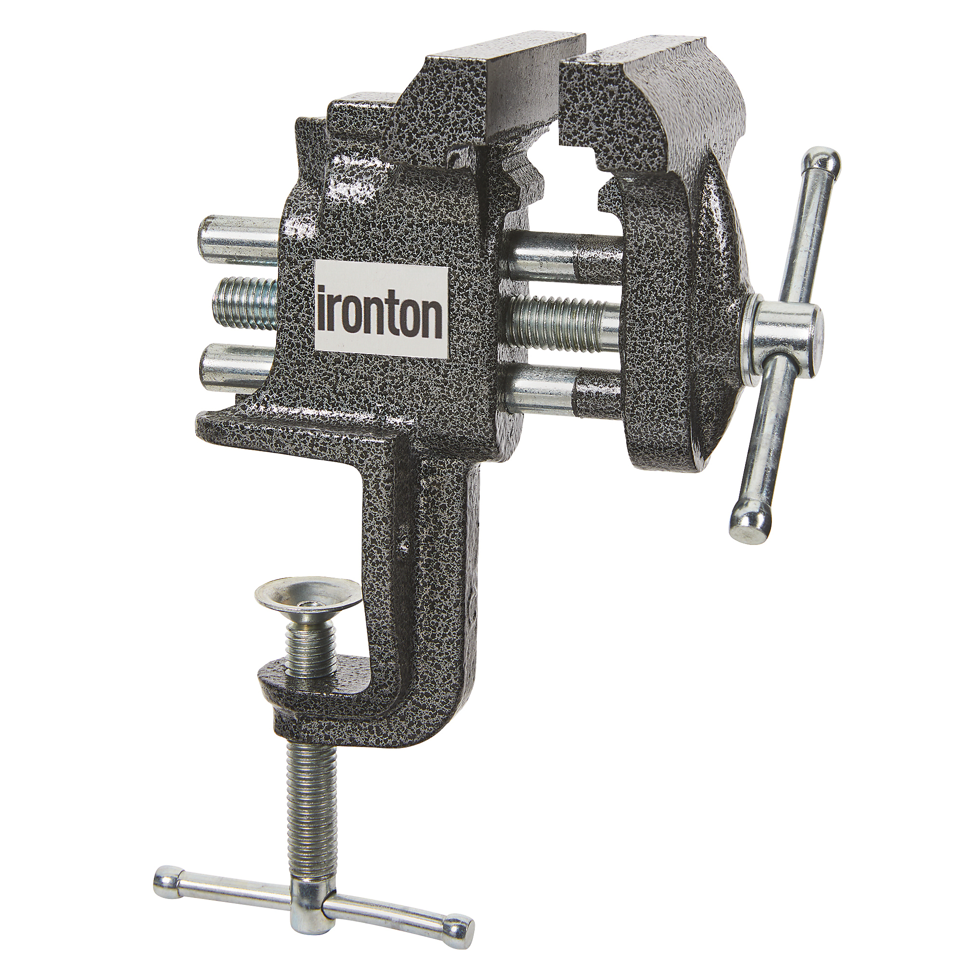 Ironton 3in. Clamp-On Bench Vise, Cast Iron, Benchtop, Powder-Coat Finish
